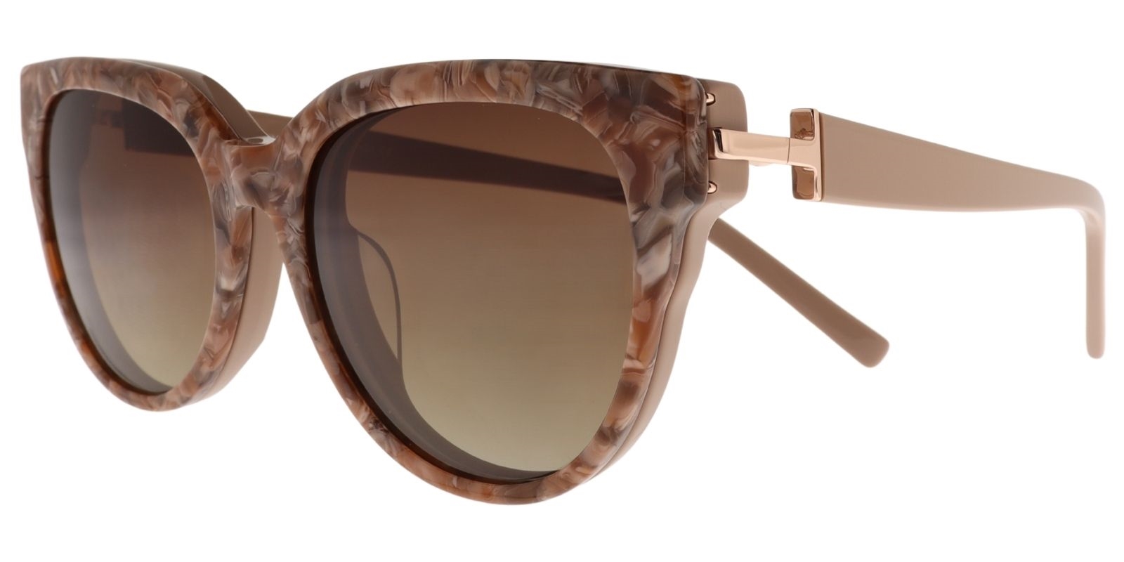 Moonlight Damenbrille CHM 6046 C3 in Beige und Gold mit Clip-on – Seitenansicht