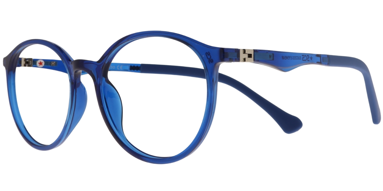 Success Kinderbrille EG XS 6743 C8 aus blau-transparentem TR90 – Seitenansicht