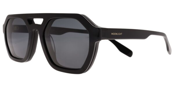 Moonlight Herrenbrille GLM 6022 C2 in Schwarz mit Clip-on – Seitenansicht