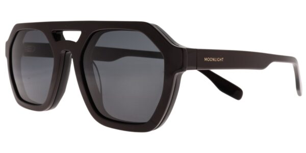Moonlight Herrenbrille GLM 6022 C3 in Schwarz mit Clip-on – Seitenansicht