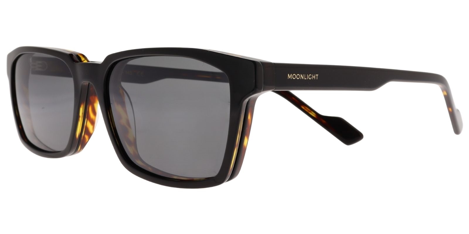 Moonlight Herrenbrille GLM 6024 C2 in Schwarz-Braun mit Clip-on – Seitenansicht