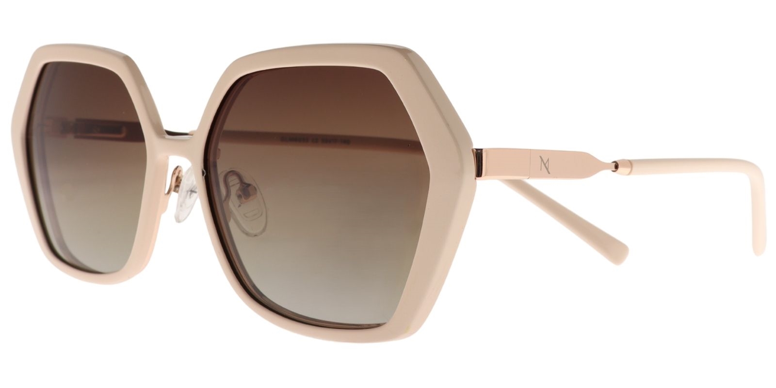 Moonlight Damenbrille GLM 6033 C2 aus goldenem Metall mit beigem Magnetclip – Seitenansicht