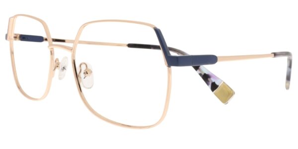 Moonlight Damenbrille RM 5910 C3 aus goldfarbenem Metall mit blauen Akzenten – Seitenansicht
