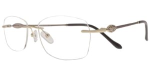 Randlose Moonlight Damenbrille RXM 5268 C2 aus Titan in Gold und Grau – Seitenansicht