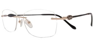Randlose Moonlight Damenbrille RXM 5268 C3 aus Titan in Gold und Schwarz – Seitenansicht