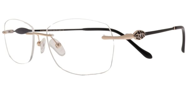 Randlose Moonlight Damenbrille RXM 5268 C3 aus Titan in Gold und Schwarz – Seitenansicht