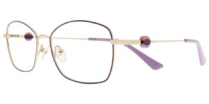Moonlight Damenbrille TWM 5290 C2 aus goldfarbenem Metall mit violetten Akzenten – Seitenansicht