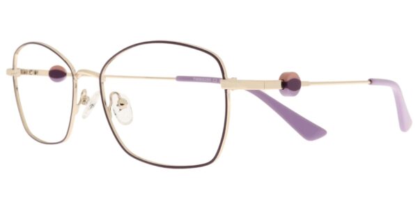 Moonlight Damenbrille TWM 5290 C2 aus goldfarbenem Metall mit violetten Akzenten – Seitenansicht