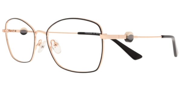 Moonlight Damenbrille TWM 5290 C3 aus goldfarbenem Metall mit schwarzen Akzenten – Seitenansicht