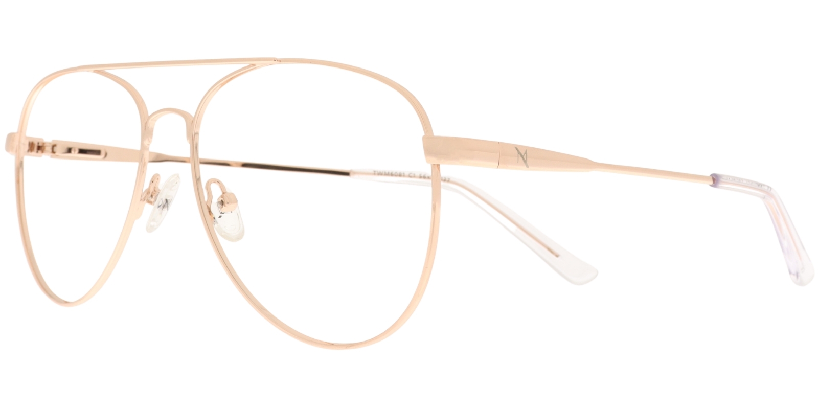 Moonlight Unisexbrille TWM 6081 C1 aus glänzend goldenem Metall – Seitenansicht