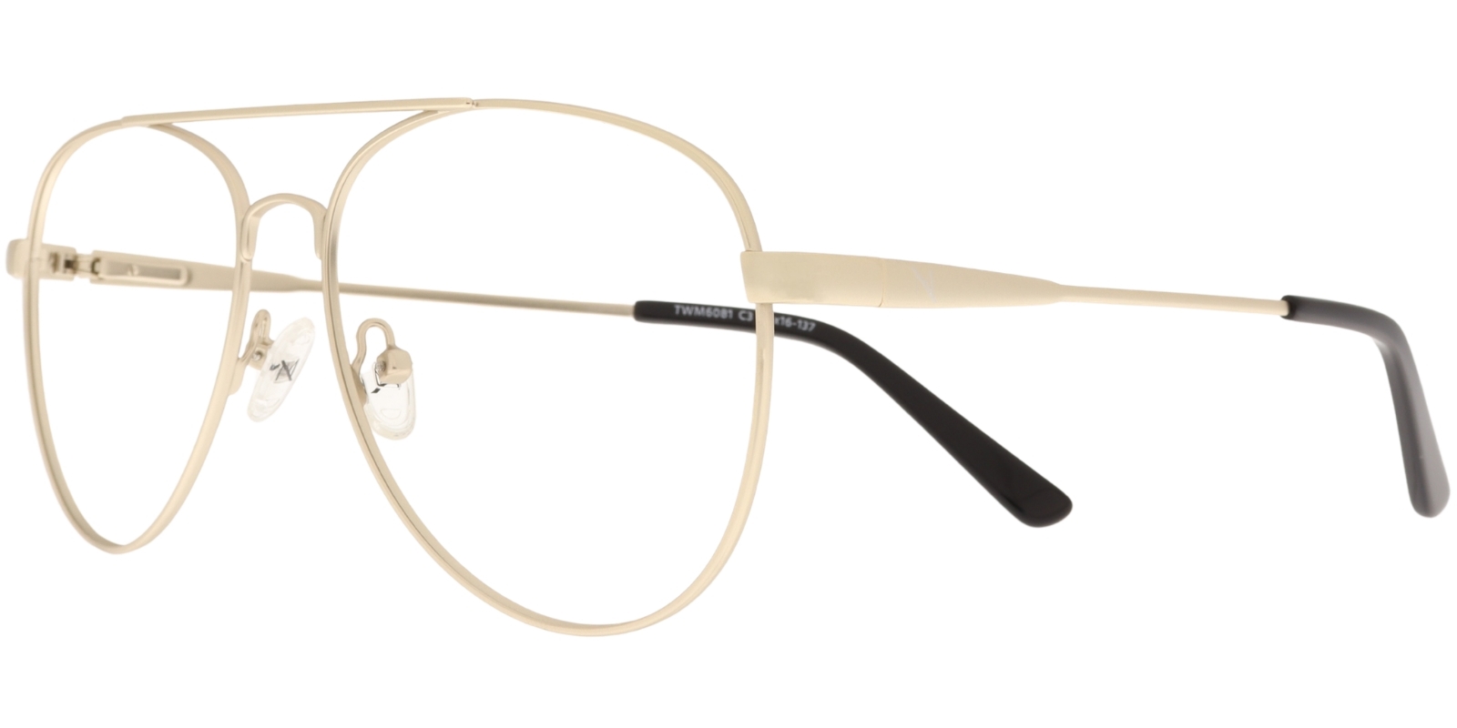 Moonlight Unisexbrille TWM 6081 C3 aus mattgoldenem Metall – Seitenansicht