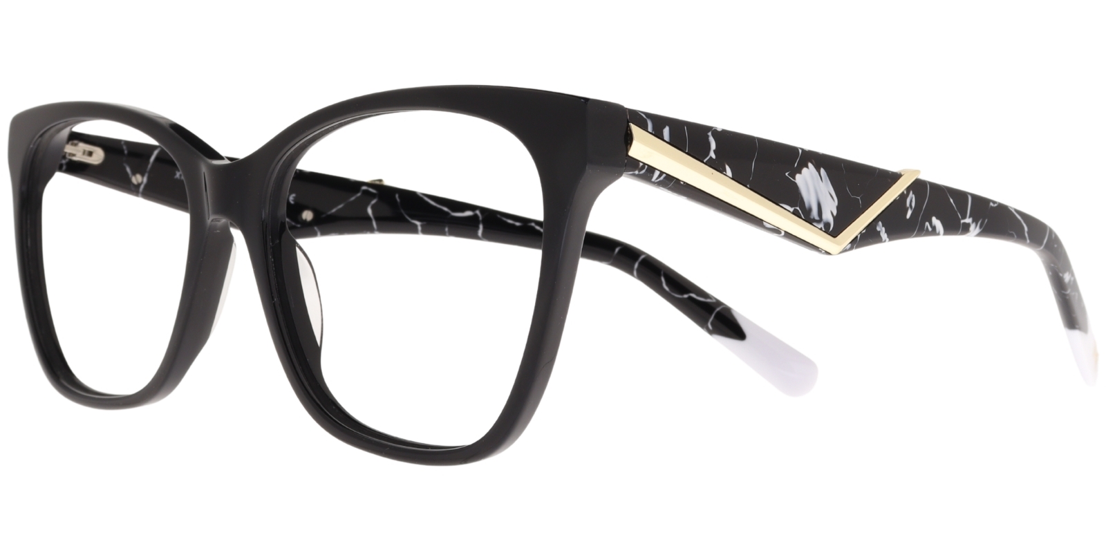 Moonlight Damenbrille XM 6082 C1 in Schwarz, Gold und Weiß – Seitenansicht