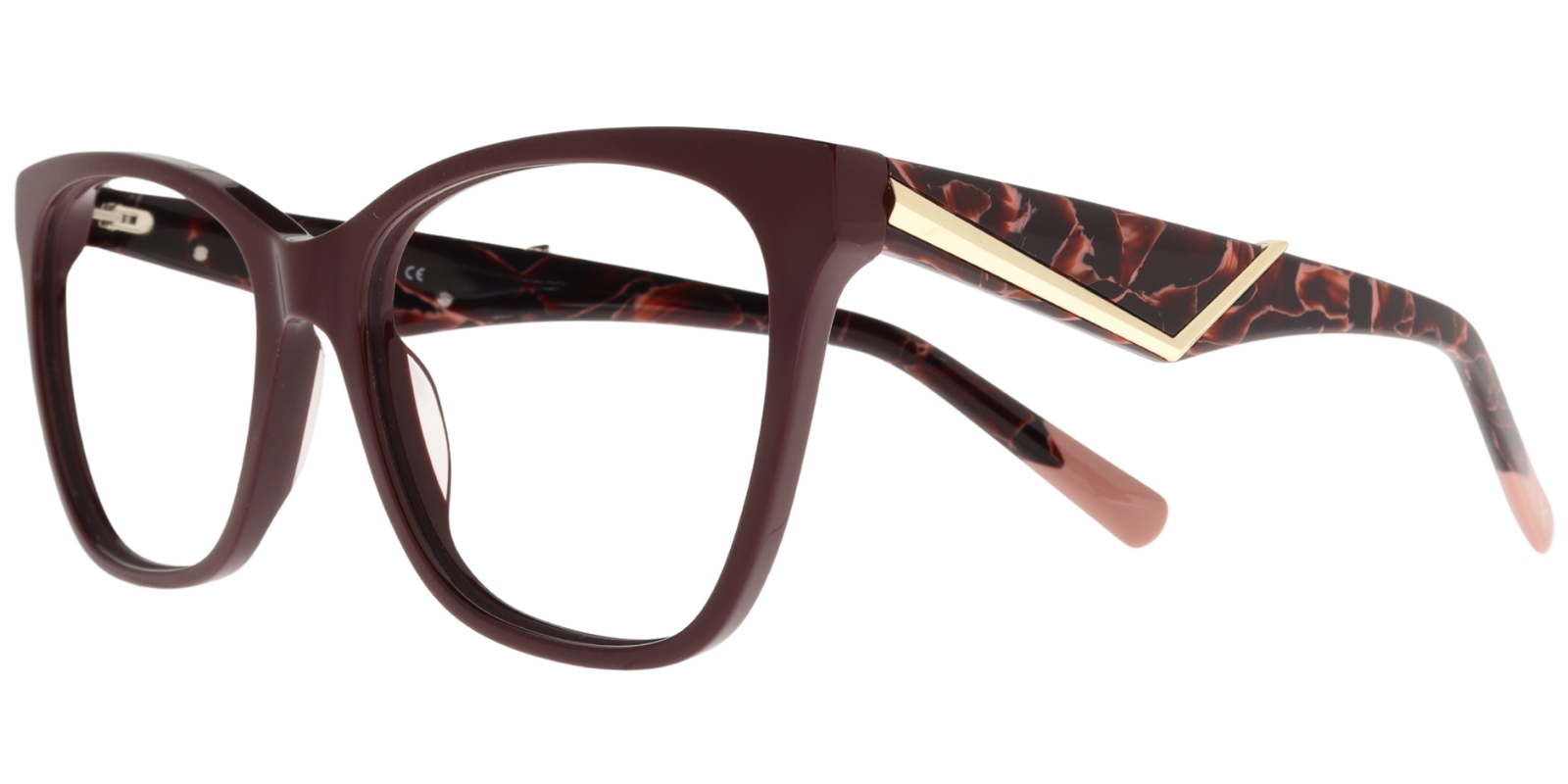 Moonlight Damenbrille XM 6082 C3 aus Kunststoff in Bordeaux, Gold und Rosé – Seitenansicht