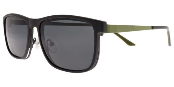 Moonlight Herrenbrille YBM 5292 C2 aus Metall in Grün mit Clip-on – Seitenansicht