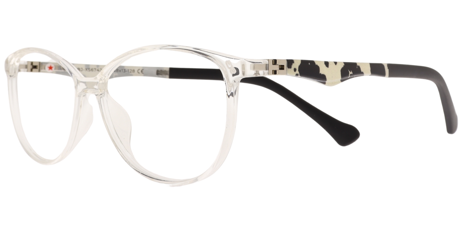 Success Kinderbrille BJ XS 6742 C6 in Weiß, Schwarz und Transparent – Seitenansicht