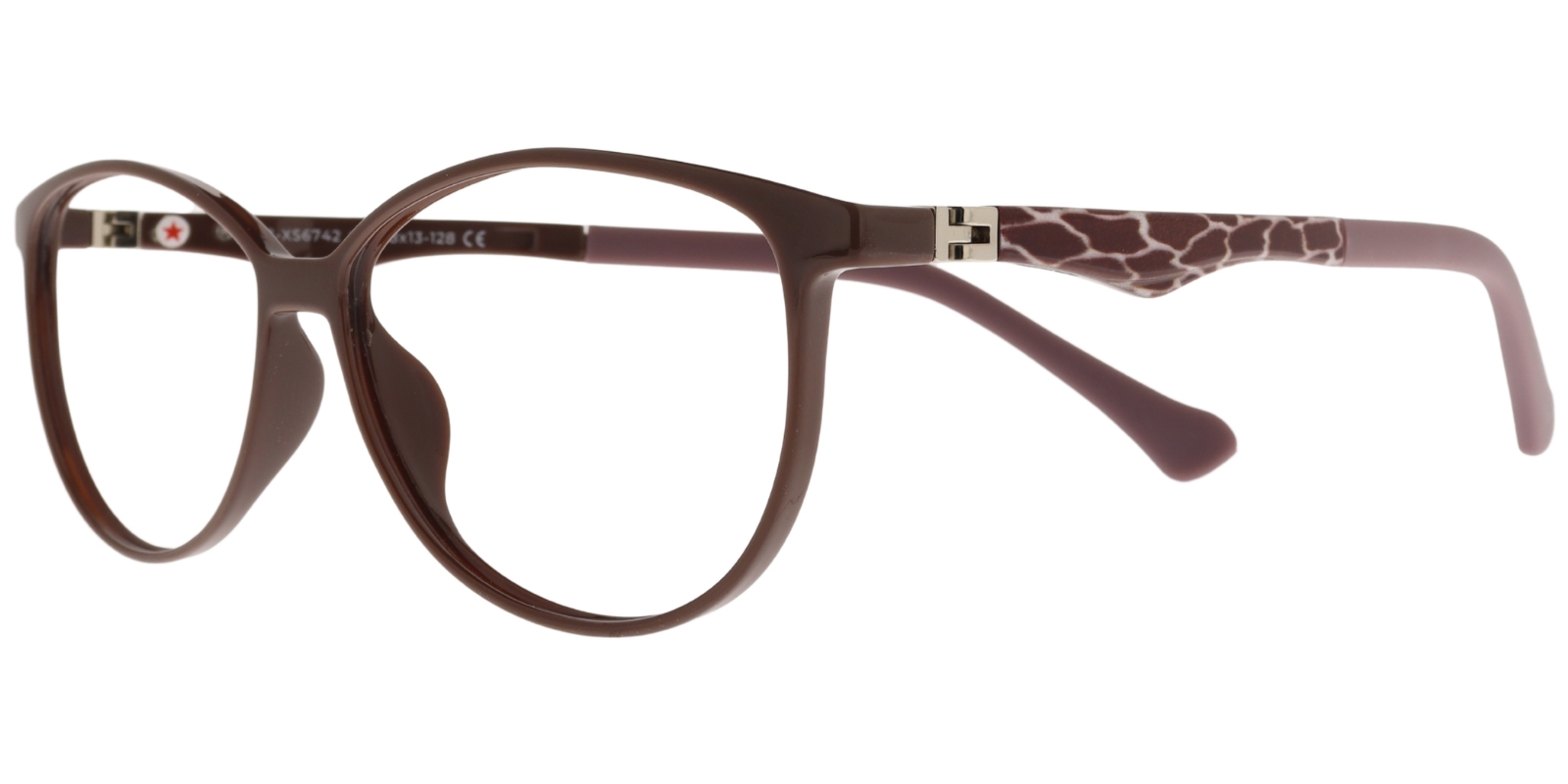 Success Kinderbrille BJ XS 6742 C8 in glänzendem Braun – Seitenansicht