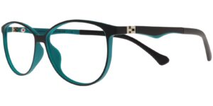 Success Kinderbrille BJ XS 6742 C9 in Schwarz und Grün – Seitenansicht