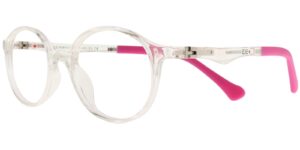Success Kinderbrille CZ XS 6741 C3 in Weiß, Rosé und Transparent – Seitenansicht