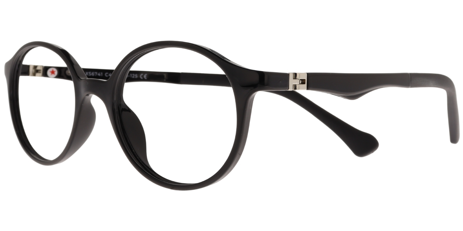 Success Kinderbrille CZ XS 6741 C4 in glänzendem Schwarz – Seitenansicht
