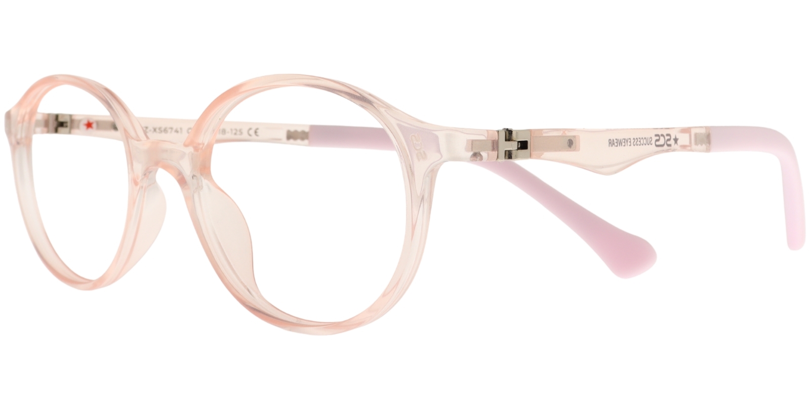 Success Kinderbrille CZ XS 6741 C9 in Beige, Violett und Transparent – Seitenansicht