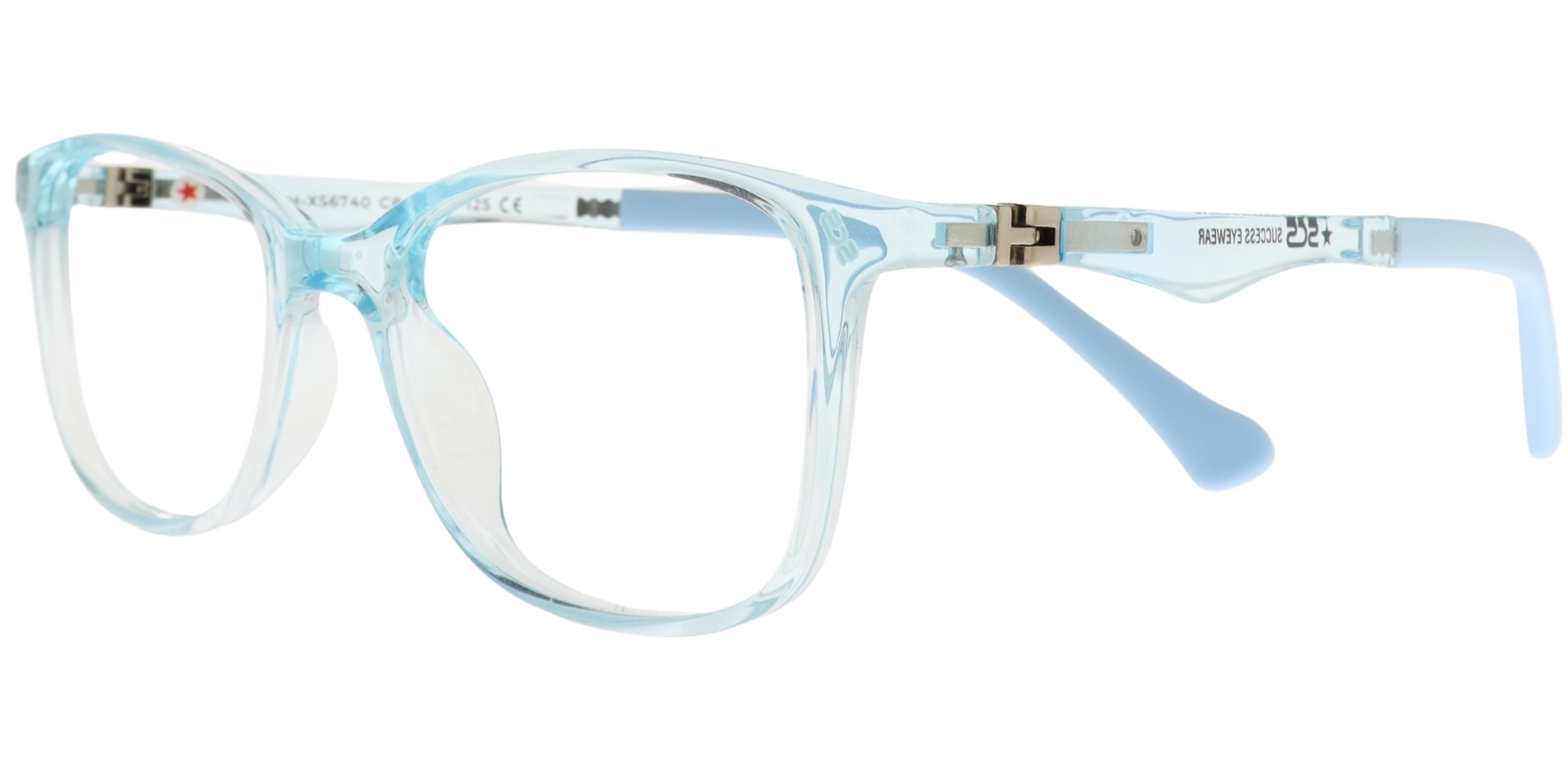 Success Kinderbrille DH XS 6740 C8 in transparentem Blau – Seitenansicht