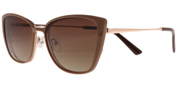 Moonlight Damenbrille OM 6089 C2 aus Metall in Braun, Beige und Gold mit Clip-on – Seitenansicht