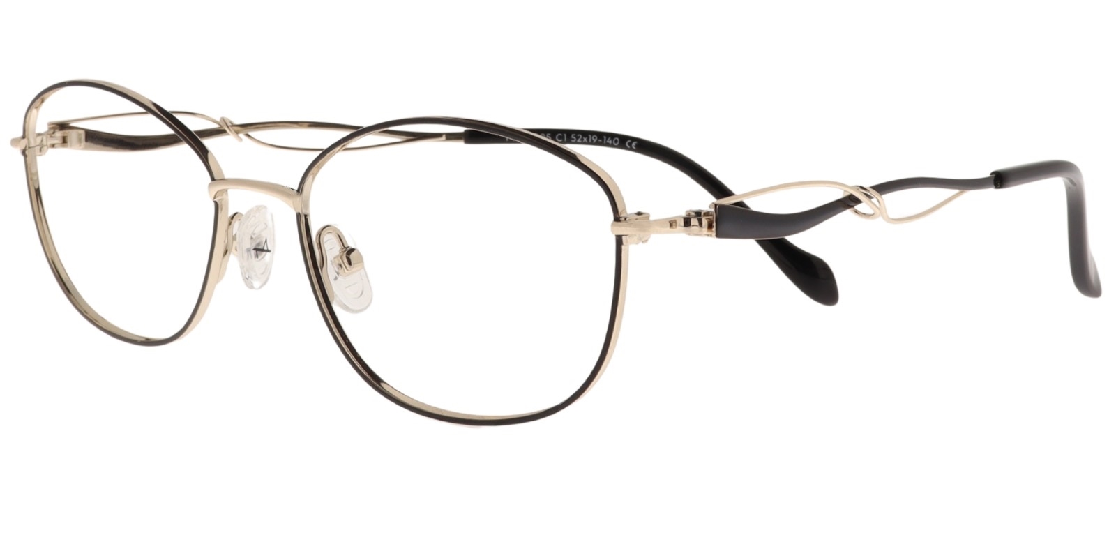 Moonlight Damenbrille TYM 6085 C1 in Schwarz und Gold – Seitenansicht
