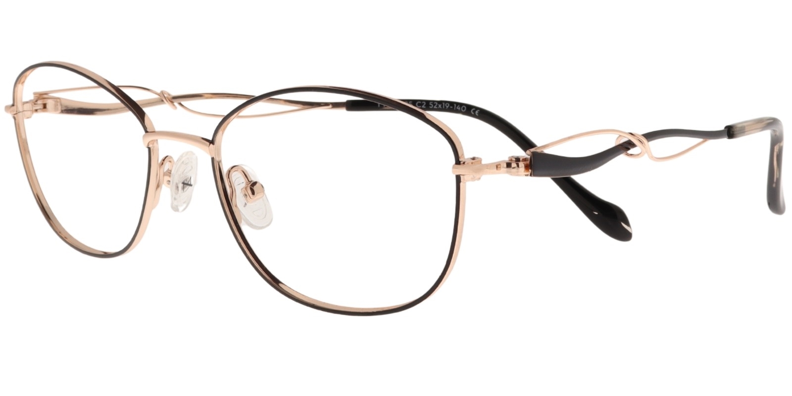 Moonlight Damenbrille TYM 6085 C2 aus Titan in Schwarz und Gold – Seitenansicht